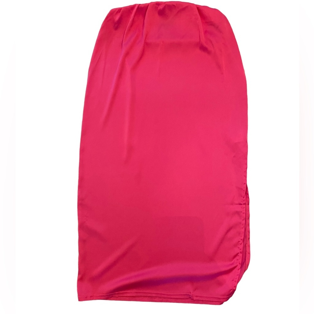 Missguided satin pink slip midi skirt